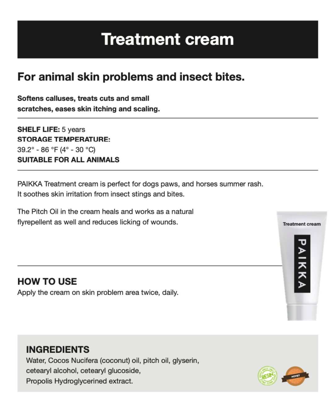 PAIKKA Treatment Cream 50 ml hoitovoide