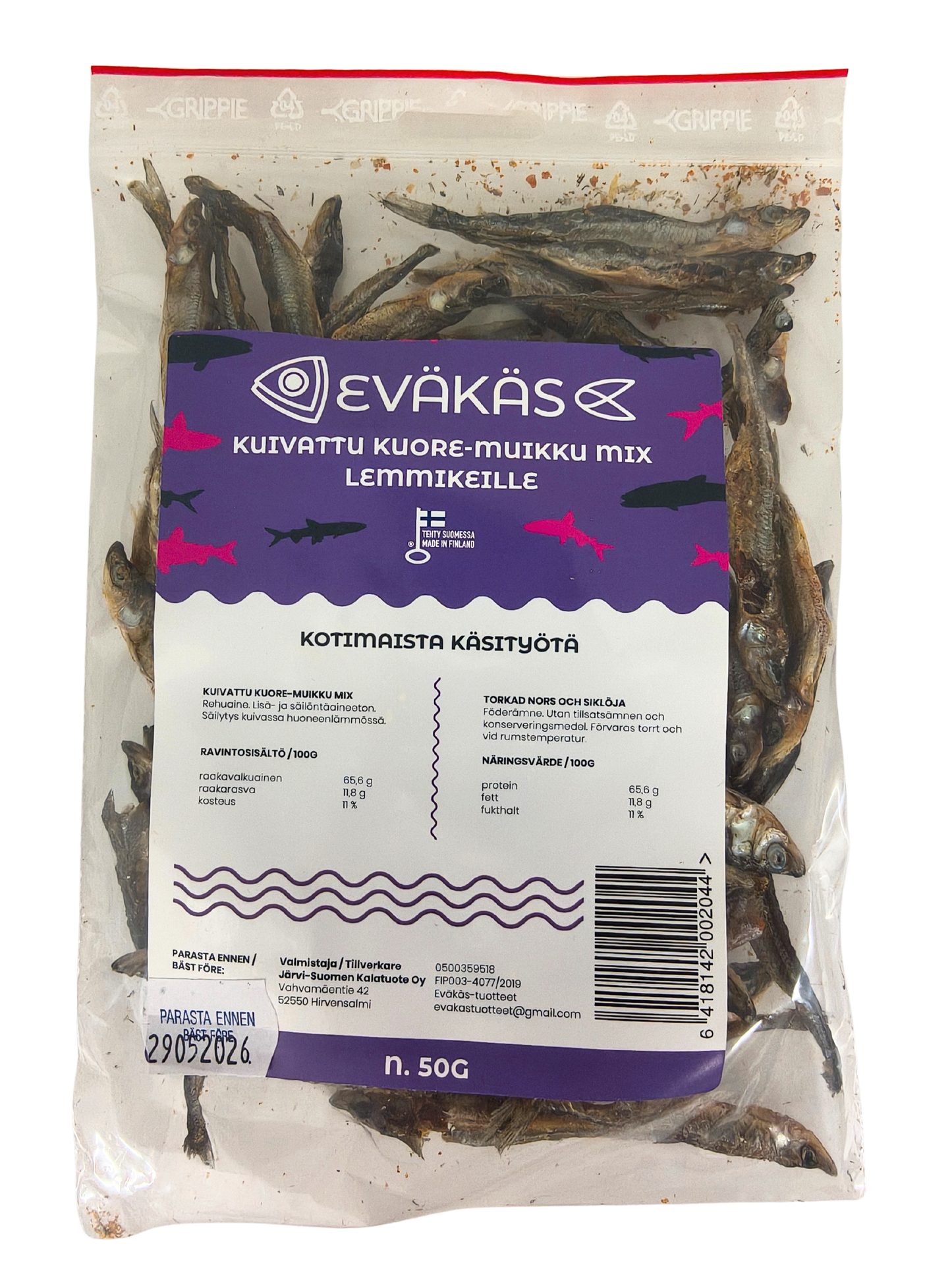 EVÄKÄS Kuivattu kuore-muikkumix 50 g
