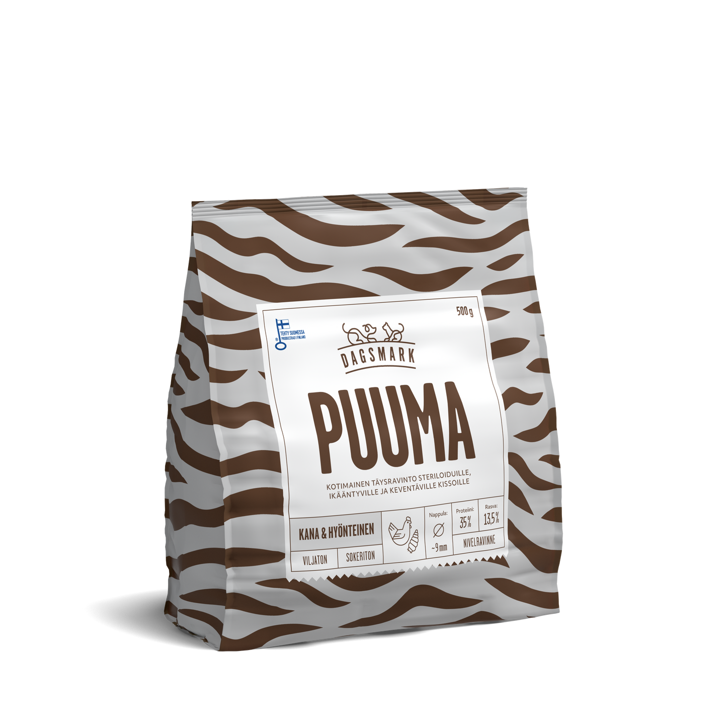 Dagsmark PUUMA kana-hyönteinen vähärasvainen kissan kuivaruoka 500 g