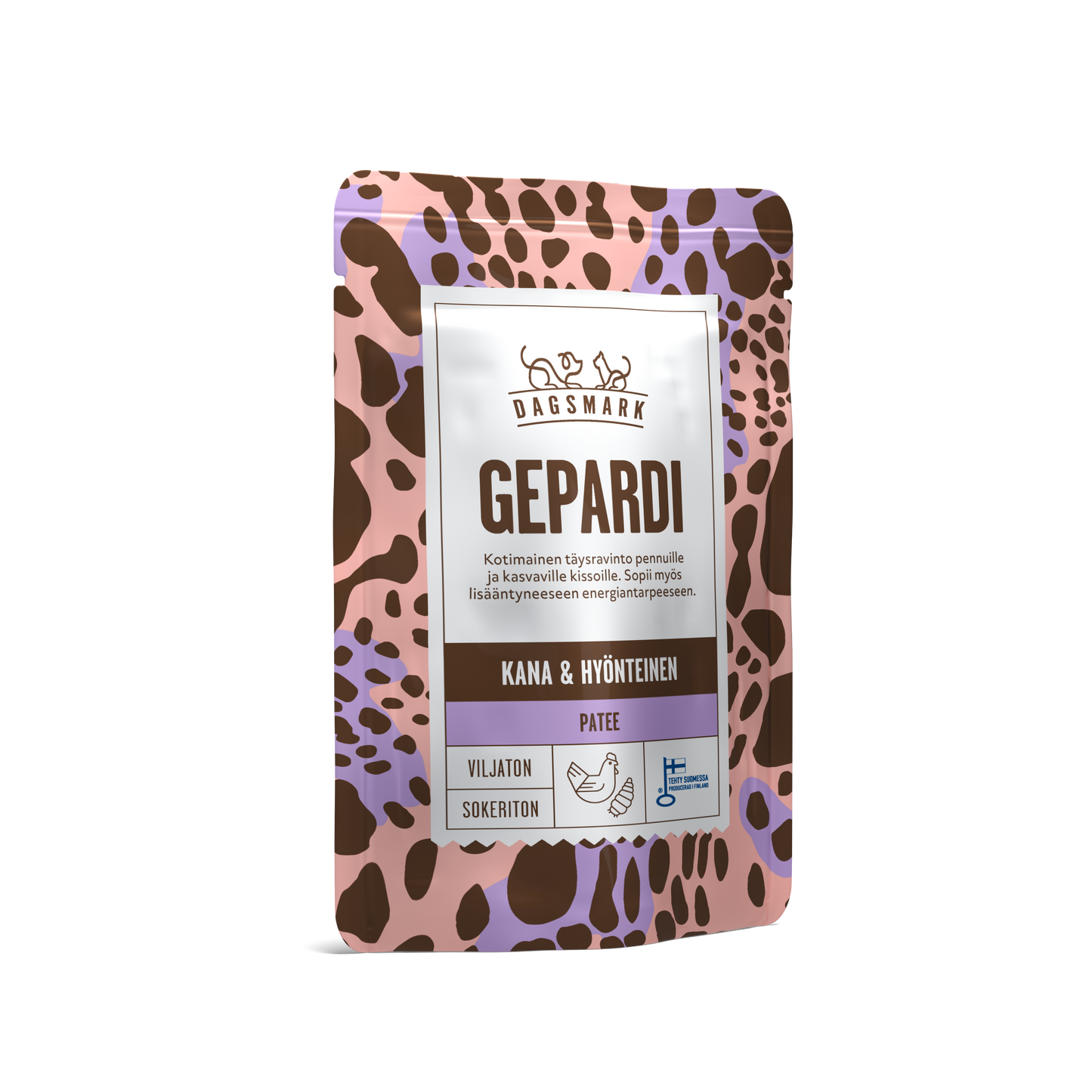 Dagsmark GEPARDI kana-hyönteinen patee märkäruoka kissanpennulle 8 X 70 g multipack Nordic Pet Shop