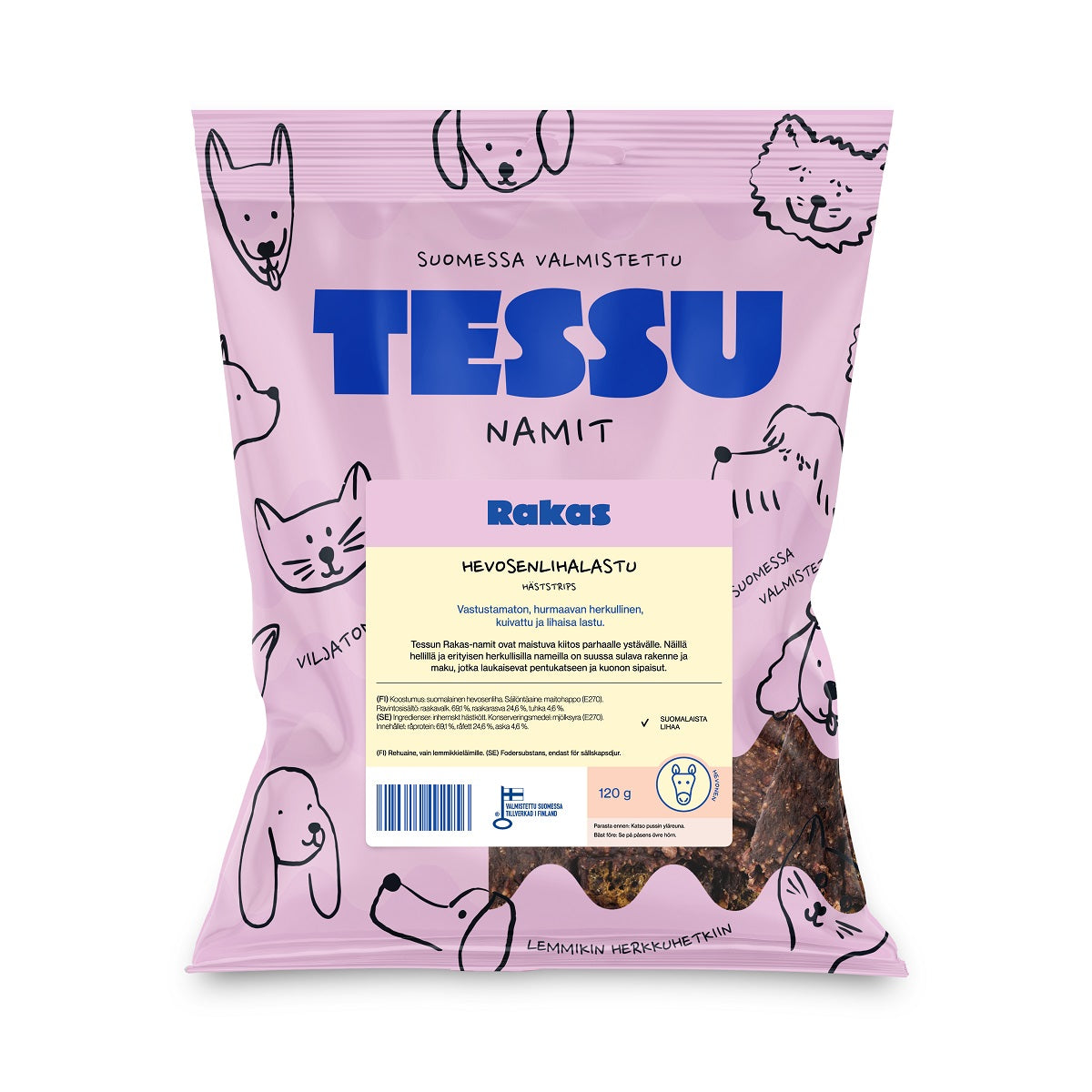 TESSU Rakas Hevosenlihalastu 120 g Nordic Pet Shop