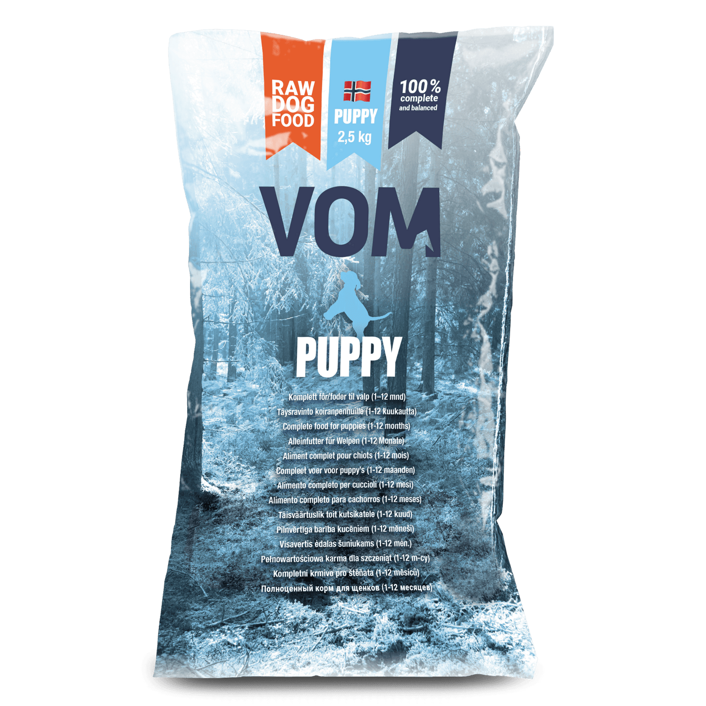 VOM Puppy täysravinto 2,5 kg, raakaruoka koiranpennuille
