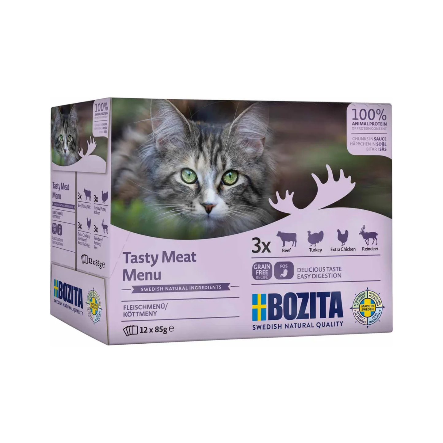 Bozita Feline lihalajitelma kastikkeessa 12 x 85 g multipack Nordic Pet Shop