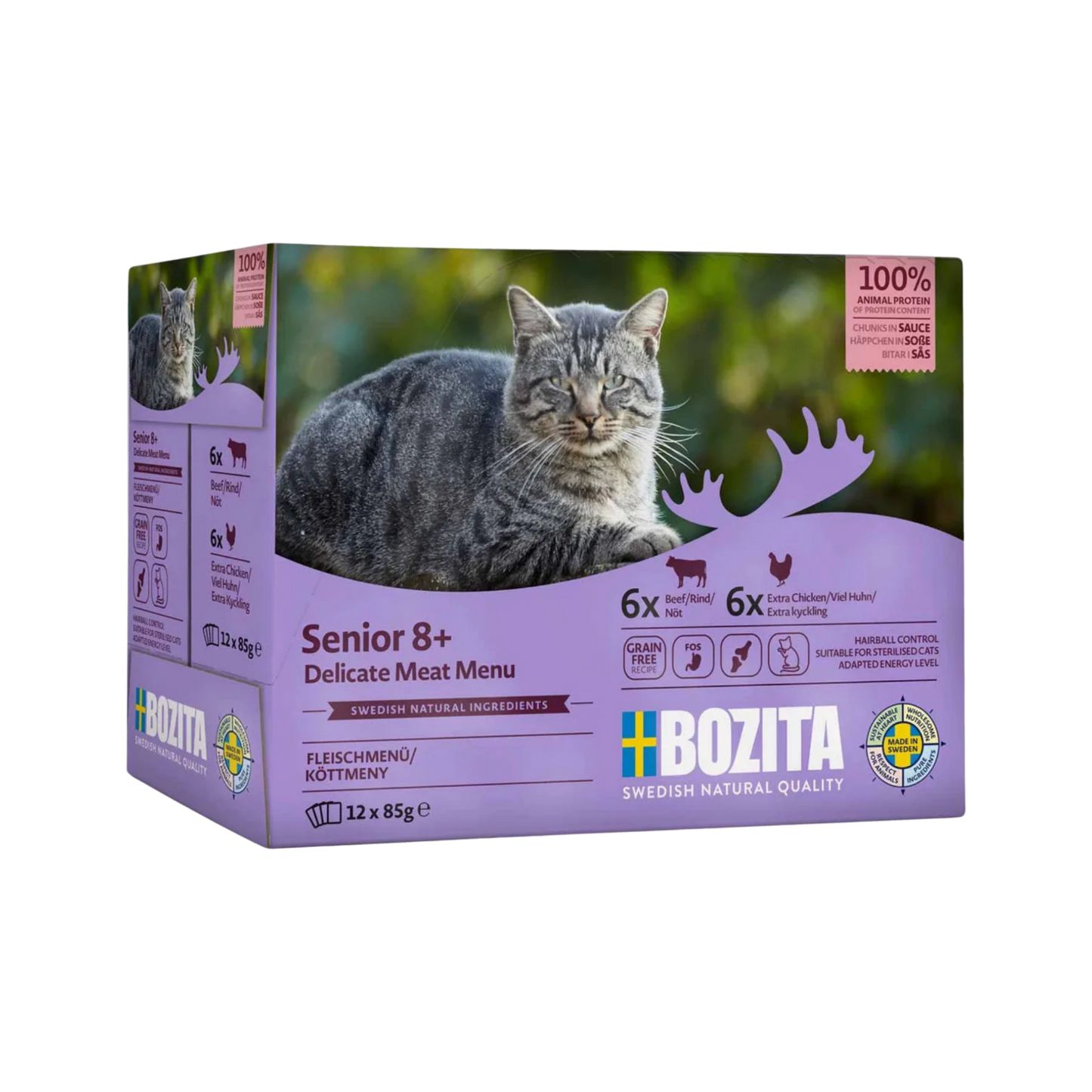 Bozita Feline Senior lihalajitelma - paloja kastikkeessa multipack 12 x 85 g Nordic Pet Shop
