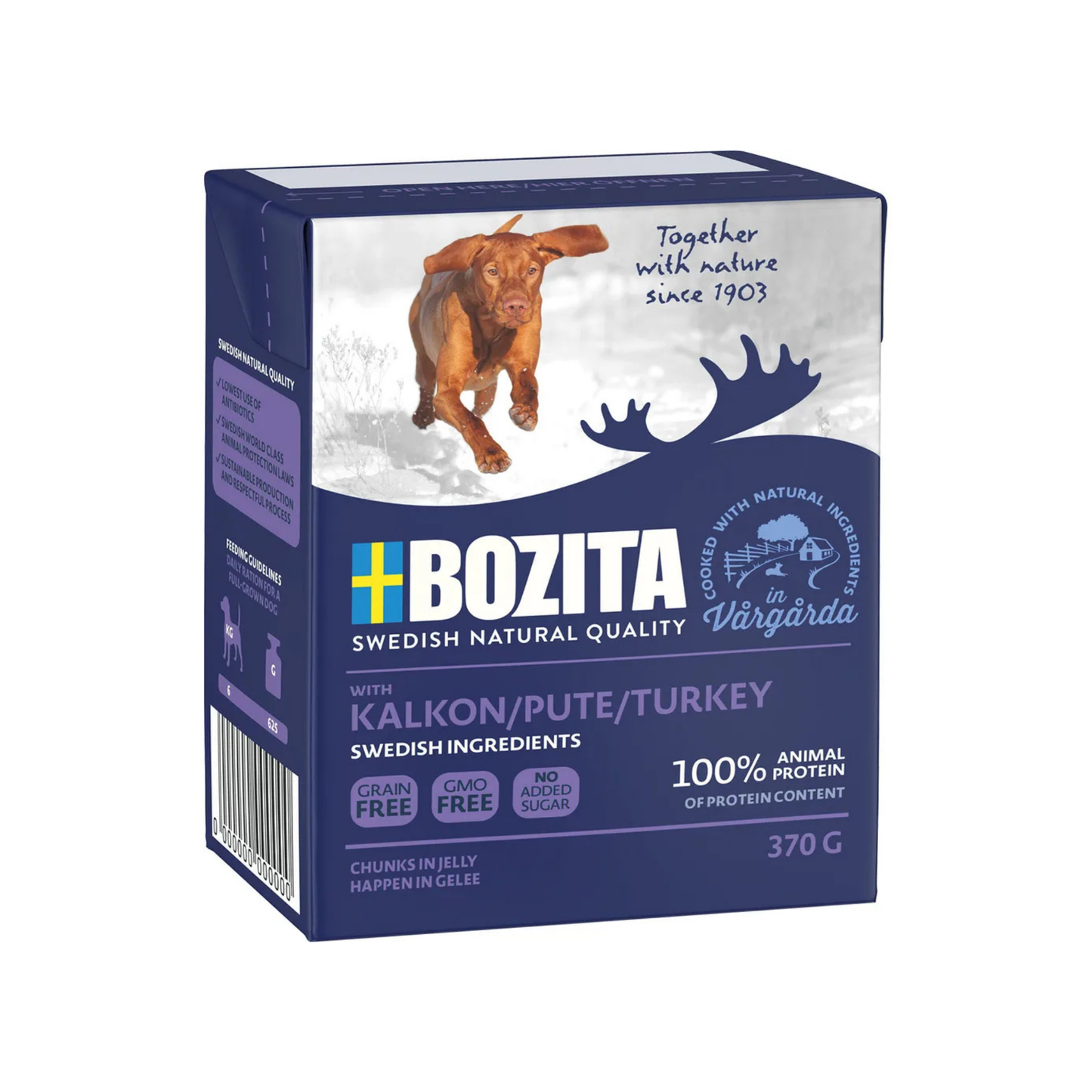 Bozita Naturals Turkey kalkkunan makuinen viljaton märkäruoka koirille 370 g