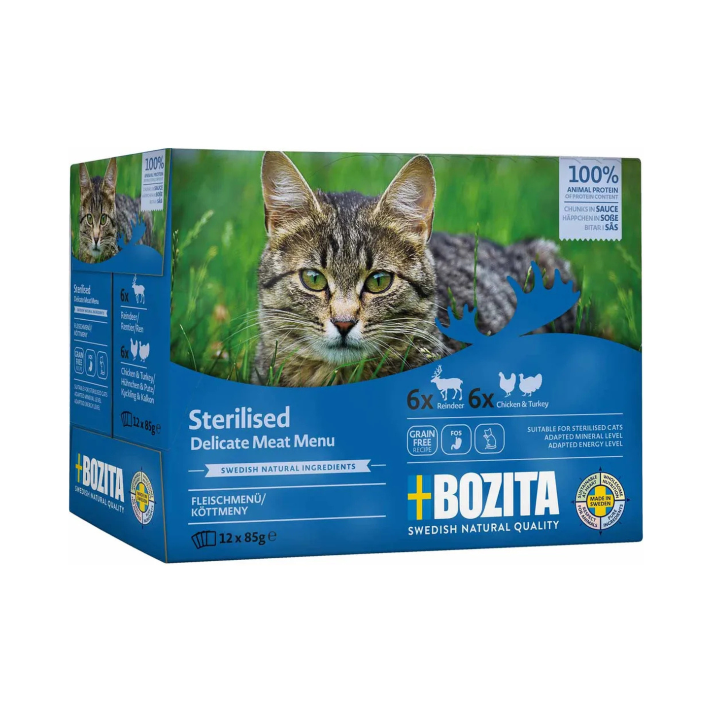 Bozita Feline Sterilised lihalajitelma kastikkeessa multipack 12 x 85 g Nordic Pet Shop