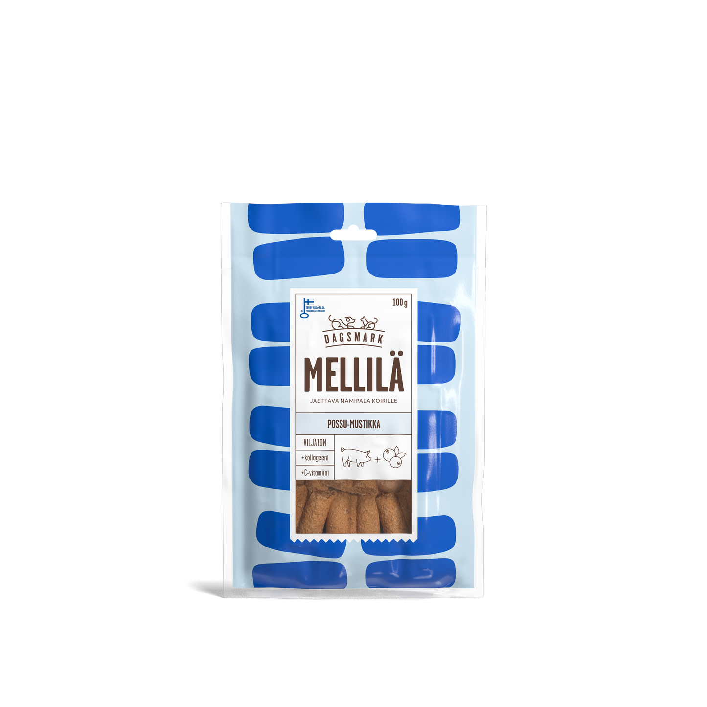 Dagsmark MELLILÄ possu-mustikka koirannamit 100 g Nordic Pet Shop
