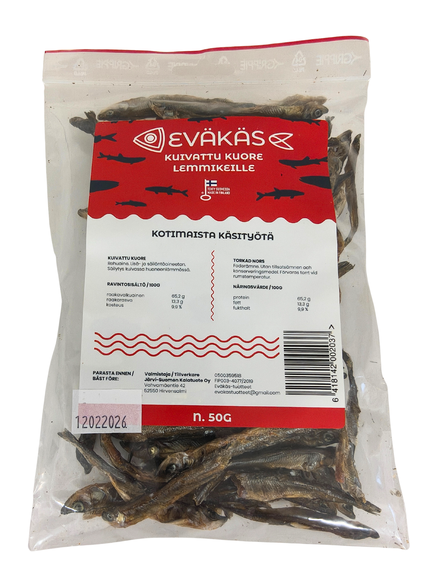 EVÄKÄS Kuivattu kuore 50 g p.e. 02/26