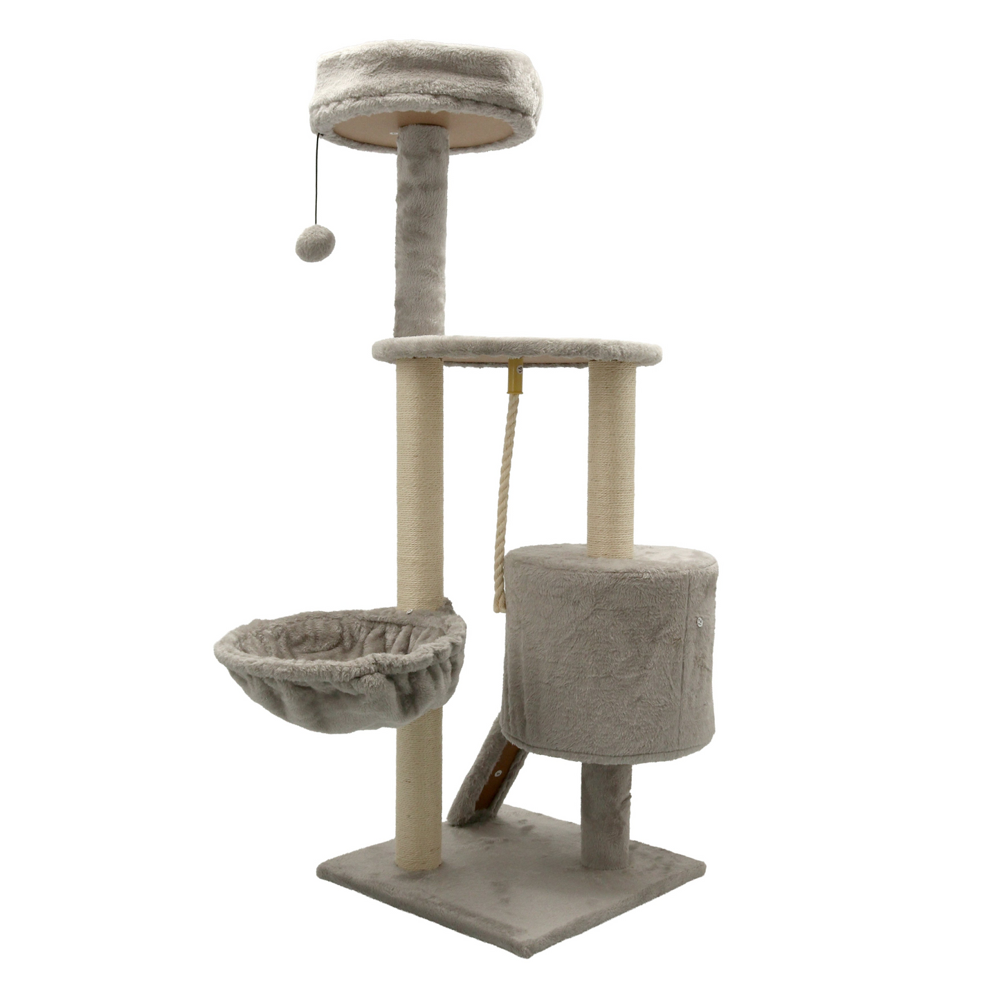 Dogman Kloremøbel Bosse -kiipeilypuu kissalle 110 cm, harmaa/beige Nordic Pet Shop