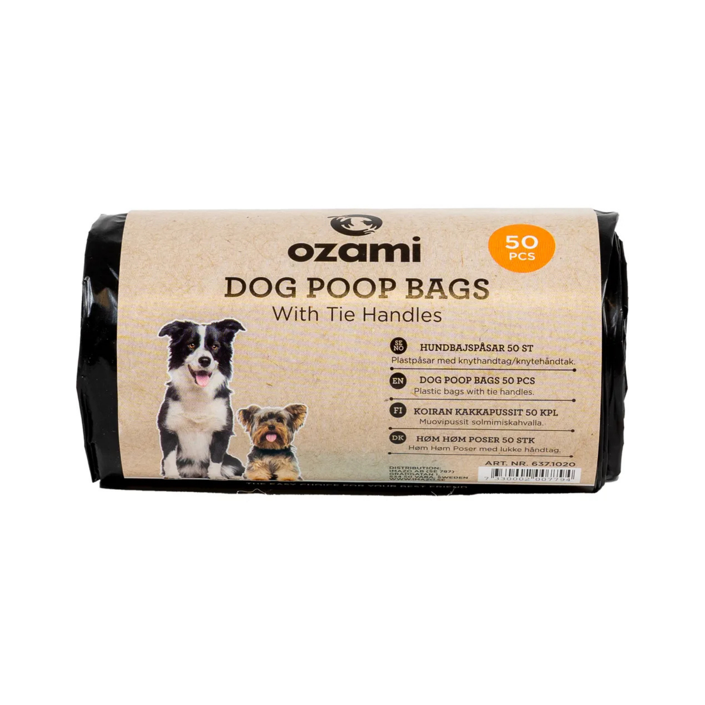 Ozami kahvallinen koirankakkapussi Nordic Pet Shop