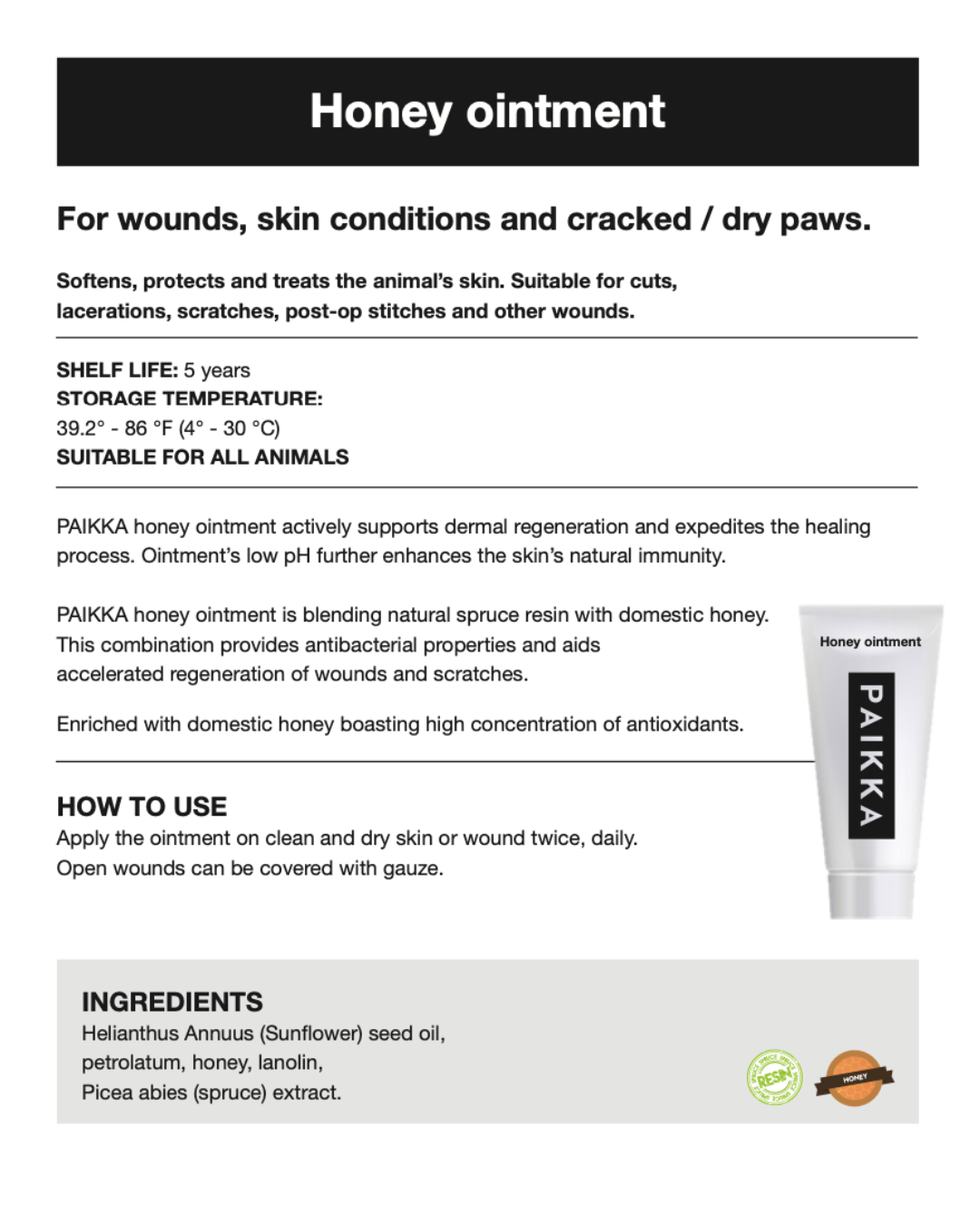 PAIKKA Honey Ointment 50 ml hunajavoide