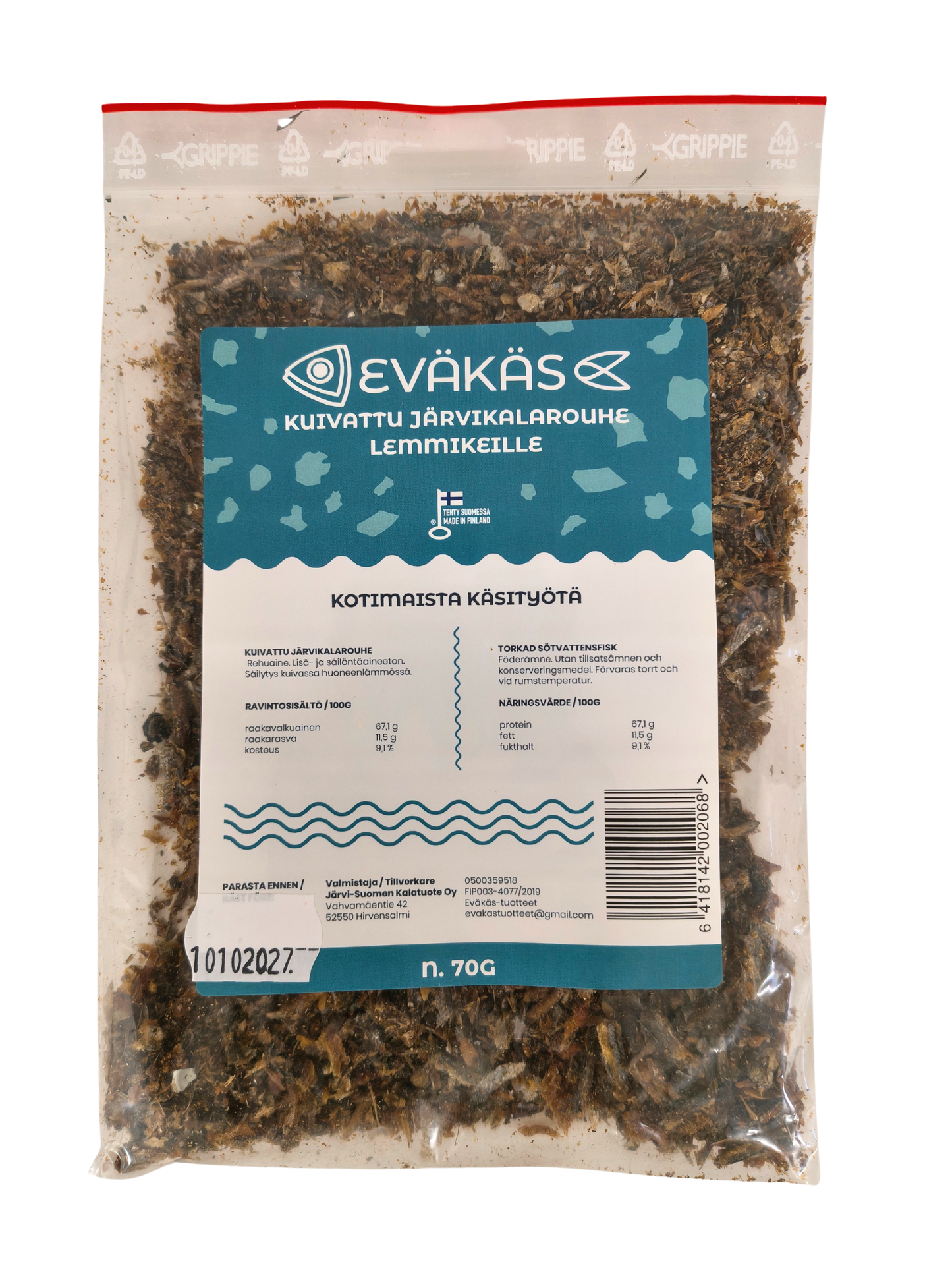 EVÄKÄS Kuivattu järvikalarouhe 70 g