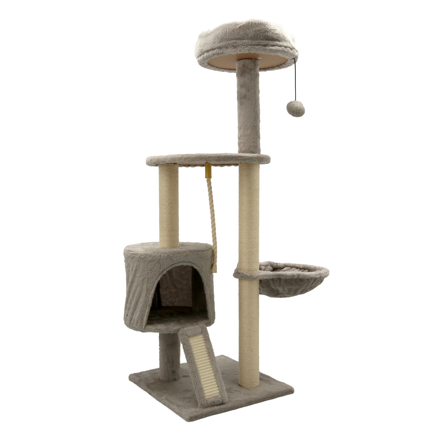 Kloremøbel Bosse -kiipeilypuu kissalle 110 cm, harmaa/beige