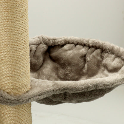 Kloremøbel Bosse -kiipeilypuu kissalle 110 cm, harmaa/beige