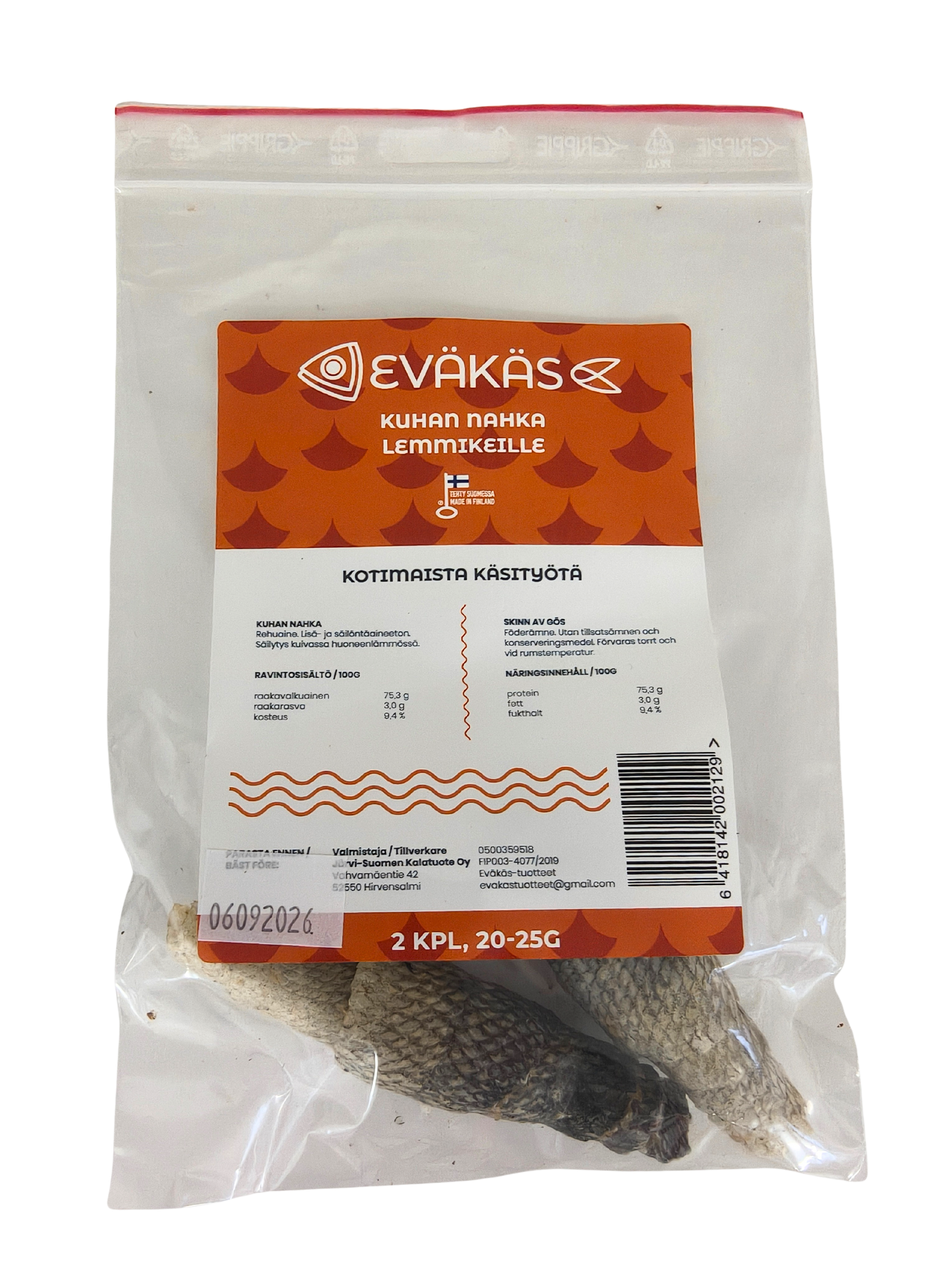 EVÄKÄS Kuivattu kuhannahka 2 kpl