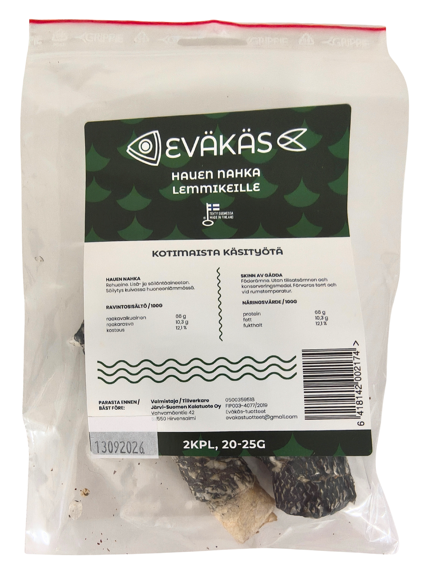 EVÄKÄS Kuivattu hauennahka 2 kpl