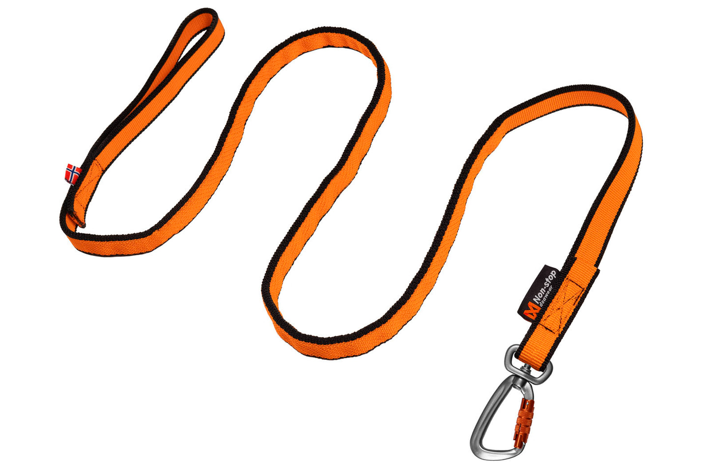 Non-stop dogwear Bungee leash koiran hihna 2,0 m, black/orange