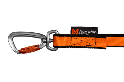 Non-stop dogwear Bungee leash koiran hihna 2,0 m, black/orange