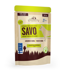 Dagsmark SAVO kana-kaura kastikkeessa koiran märkäruoka 8 X 120 g multipack