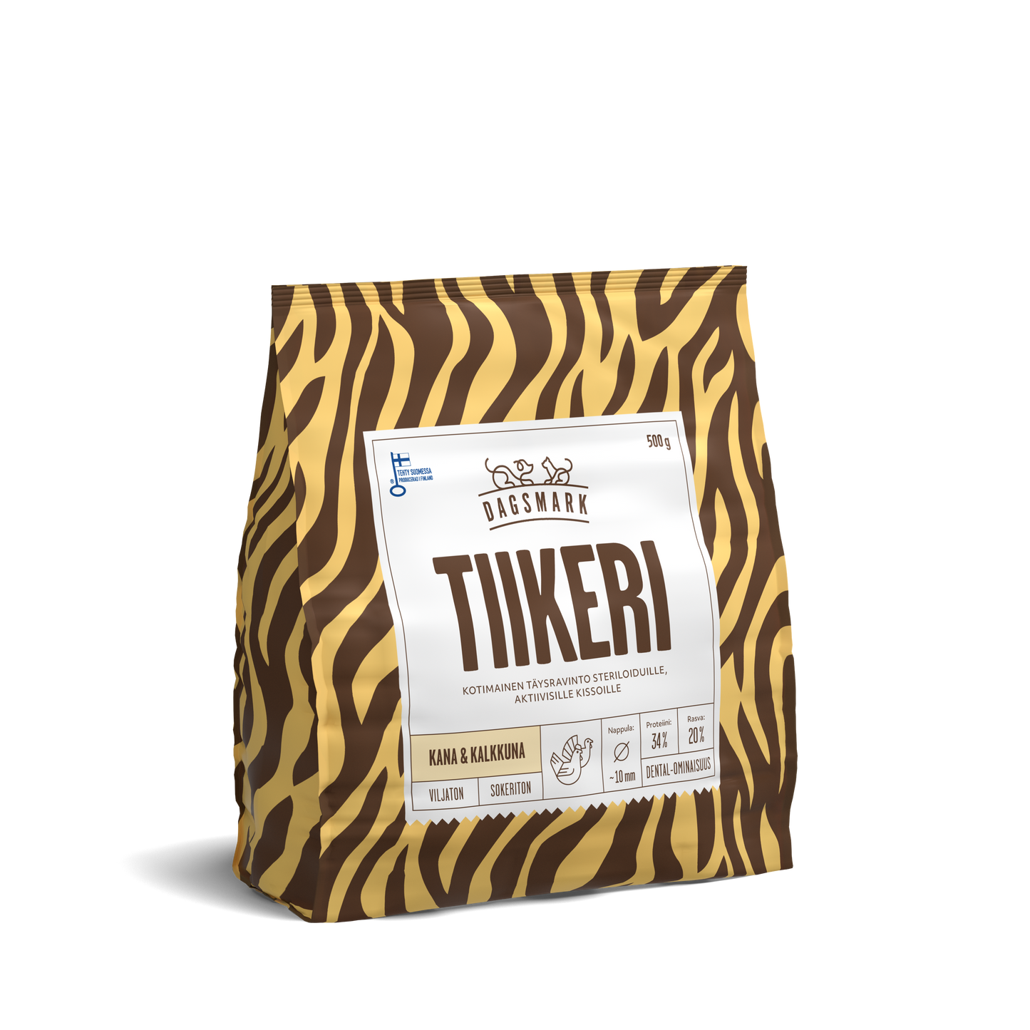 Dagsmark TIIKERI kana-kalkkuna kissan kuivaruoka 500 g