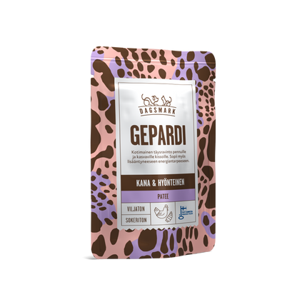 Dagsmark GEPARDI kana-hyönteinen patee -märkäruoka kissanpennulle 8 X 70 g multipack