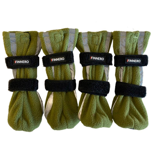 FINNERO HALLA heijastavat tossut koiralle 4 kpl/pkt, vihreä