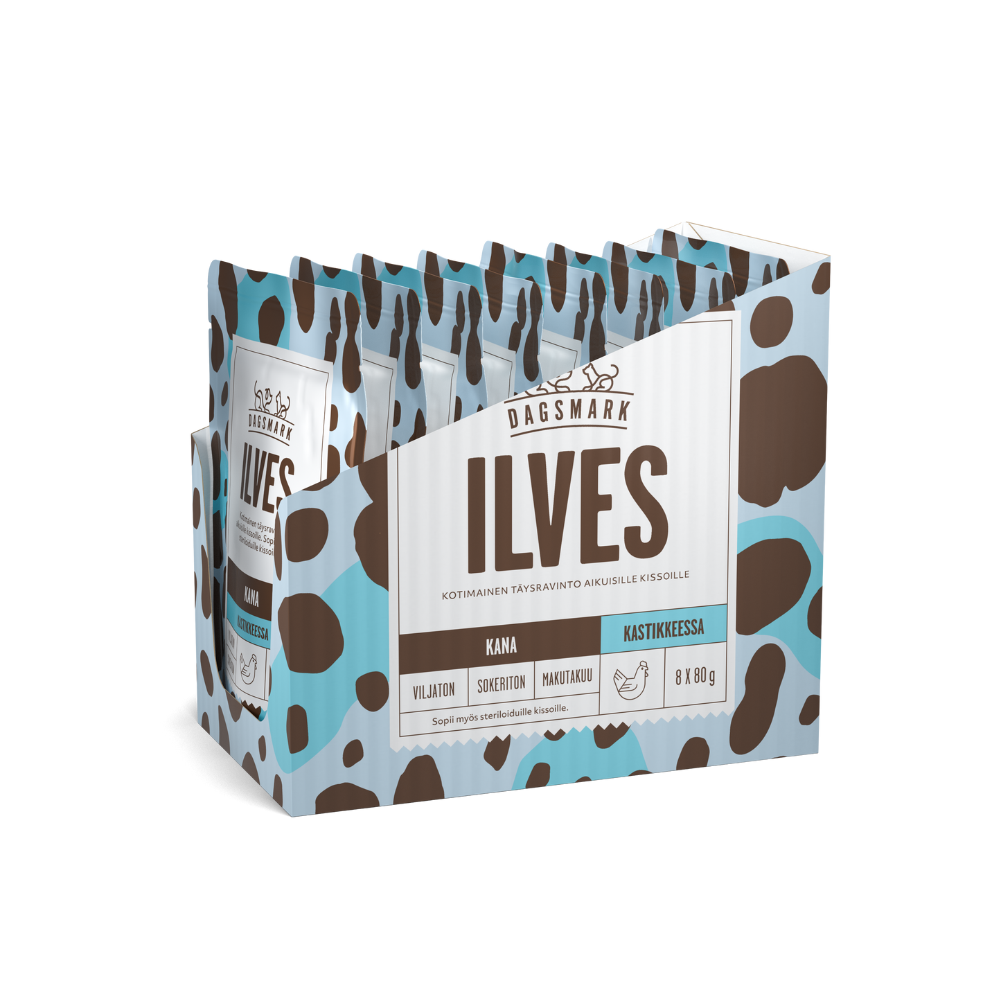 Dagsmark ILVES kanaa kastikkeessa -märkäruoka kissalle 8 X 80 g multipack