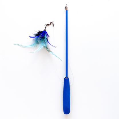 Yugie Toys Onkilelu + 2 kpl Feathery -Kissasyöttiä, sininen & kirjava sininen