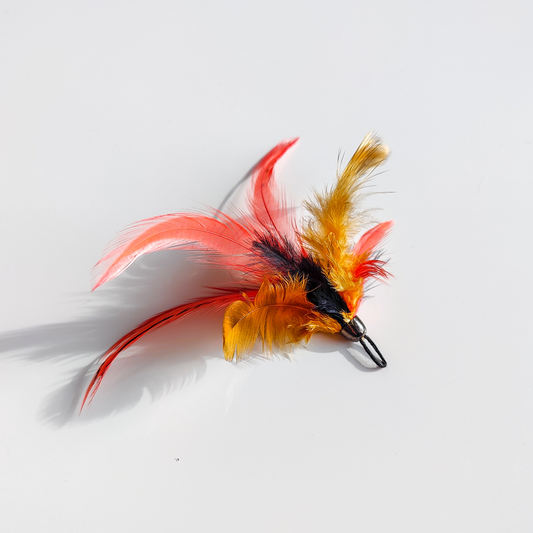 Yugie Toys Feathery -Kissasyötti, kirjava punainen