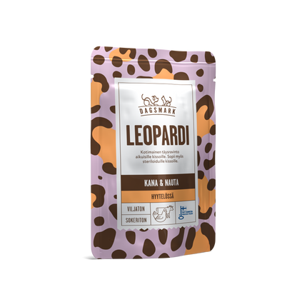 Dagsmark LEOPARDI kana-nauta hyytelössä -märkäruoka kissalle 8 X 80 g multipack