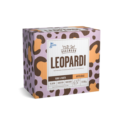 Dagsmark LEOPARDI kana-nauta hyytelössä -märkäruoka kissalle 8 X 80 g multipack