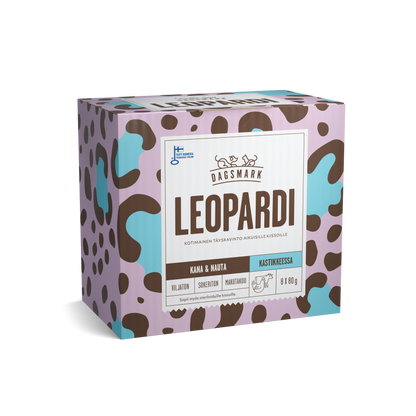 Dagsmark LEOPARDI kana-nauta kastikkeessa -märkäruoka kissalle 8 X 80 g multipack