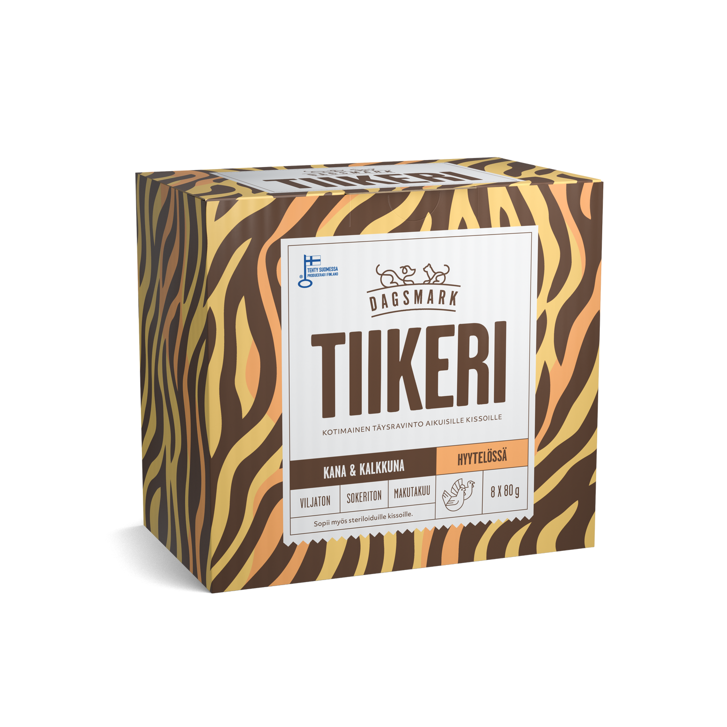 Dagsmark TIIKERI kana-kalkkuna hyytelössä -märkäruoka kissalle 8 X 80 g multipack