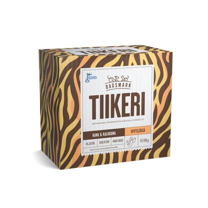 Dagsmark TIIKERI kana-kalkkuna hyytelössä -märkäruoka kissalle 8 X 80 g multipack