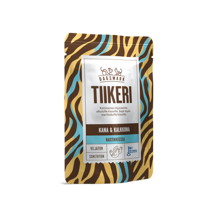Dagsmark TIIKERI kana-kalkkuna kastikkeessa -märkäruoka kissalle 8 X 80 g multipack