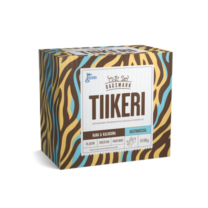 Dagsmark TIIKERI kana-kalkkuna kastikkeessa -märkäruoka kissalle 8 X 80 g multipack