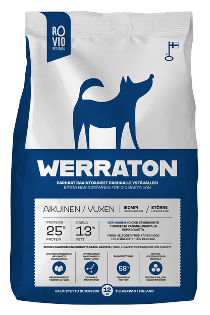 Werraton Aikuinen koiran kuivaruoka 12 kg Nordic Pet Shop