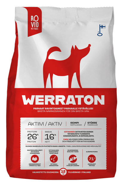 Werraton Aktiivi koiran kuivaruoka 12 kg Nordic Pet Shop