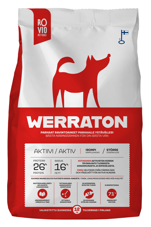 Werraton Aktiivi koiran kuivaruoka 12 kg