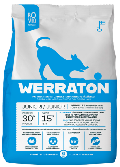 Werraton Juniori koiran kuivaruoka 4 kg Nordic Pet Shop