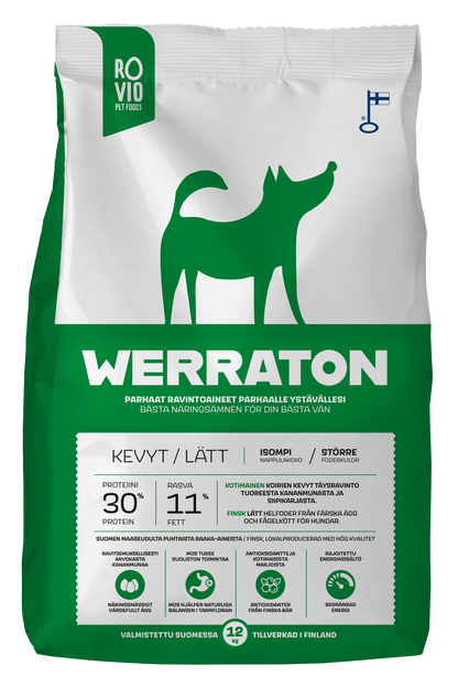 Werraton Kevyt koiran kuivaruoka 12 kg Nordic Pet Shop