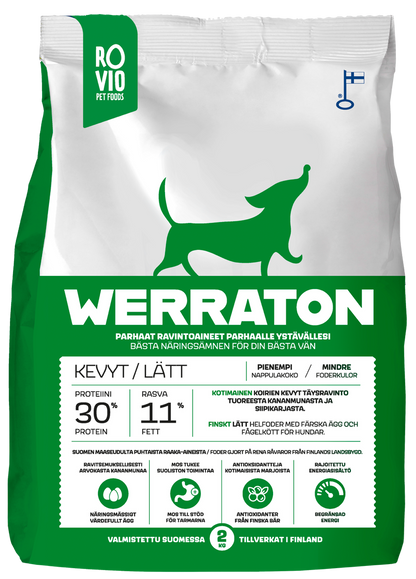 Werraton Kevyt koiran kuivaruoka 2 kg Nordic Pet Shop