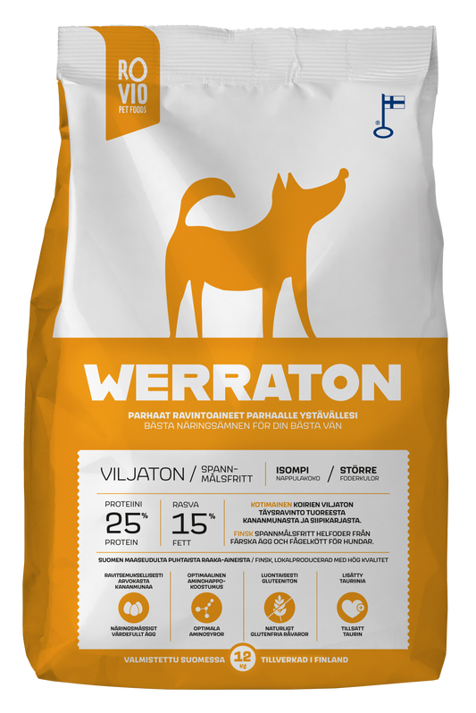 Werraton Viljaton koiran kuivaruoka 12 kg