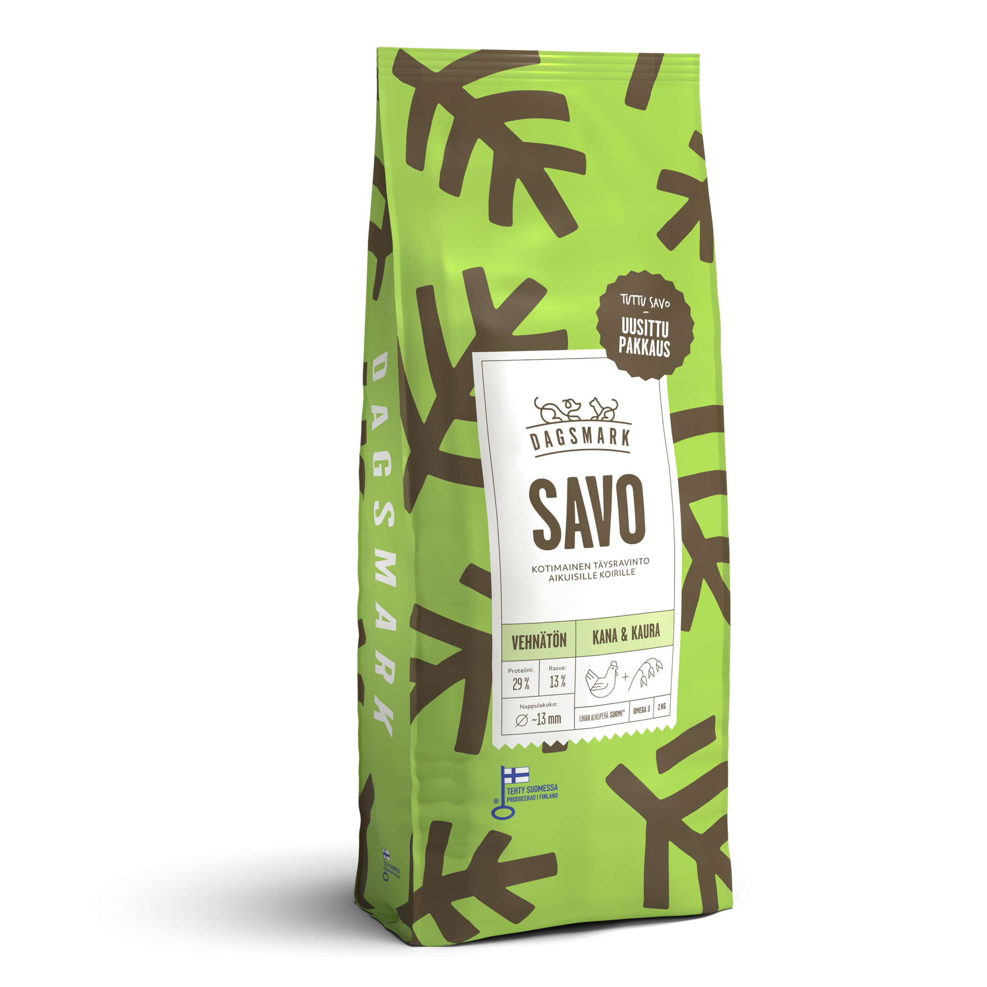 Dagsmark SAVO vehnätön kana-kaura koiran kuivaruoka 2 kg Nordic Pet Shop