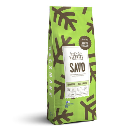 Dagsmark SAVO vehnätön kana-kaura koiran kuivaruoka 2 kg Nordic Pet Shop