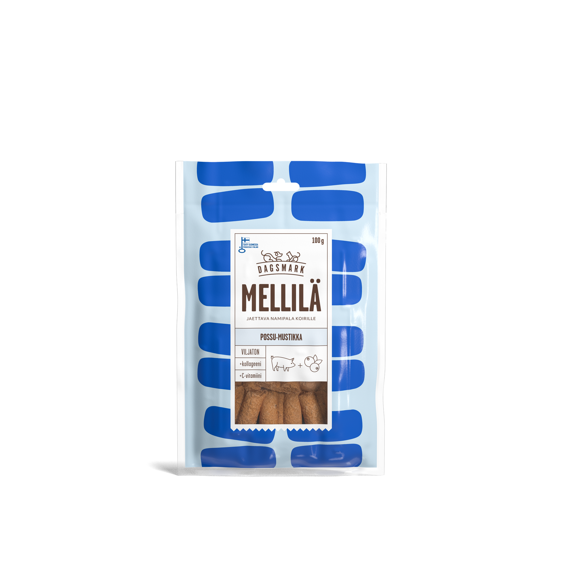 Dagsmark MELLILÄ possu-mustikka koirannamit 100 g Nordic Pet Shop