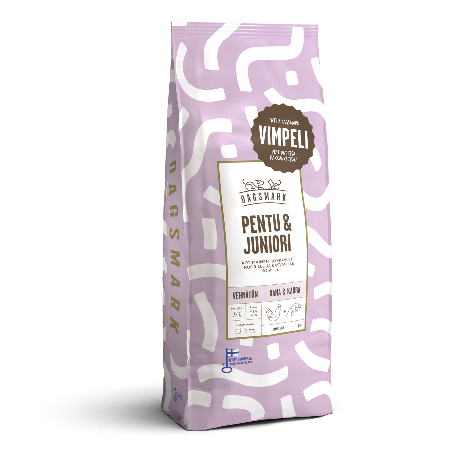 Dagsmark PENTU & JUNIORI vehnätön kana-kaura koiran kuivaruoka 2 kg Nordic Pet Shop