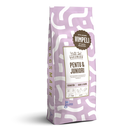 Dagsmark PENTU & JUNIORI vehnätön kana-kaura koiran kuivaruoka 2 kg Nordic Pet Shop