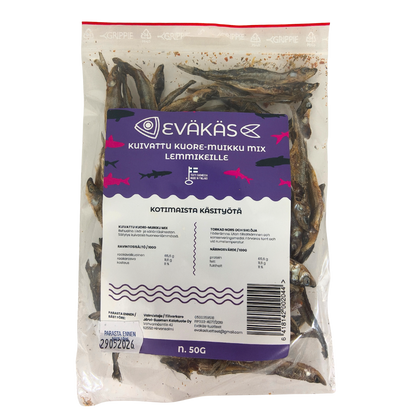 EVÄKÄS Kuivattu kuore-muikkumix 50 g Nordic Pet Shop
