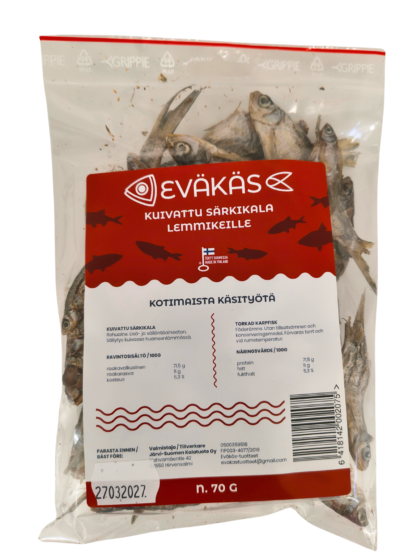 EVÄKÄS Kuivattu särkikala 70 g